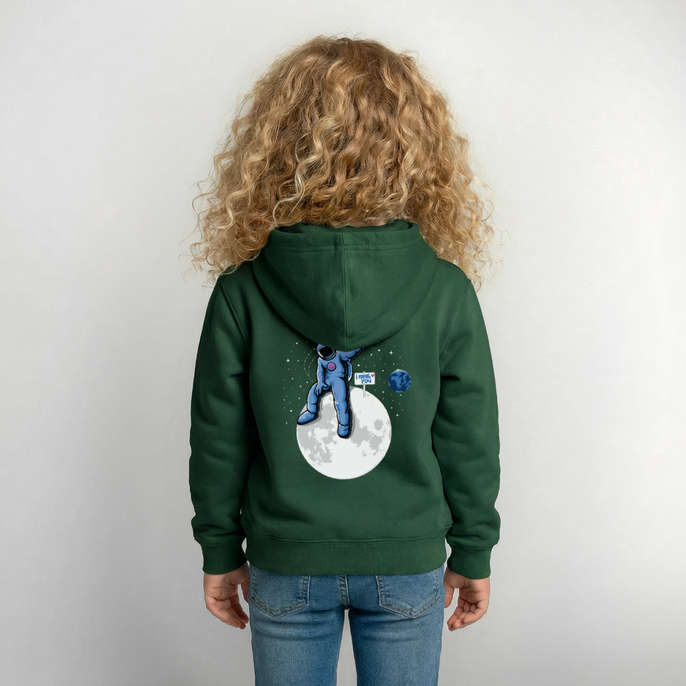 DVIZHWEAR Kids – Miss You From Space Hoodie - bottle green