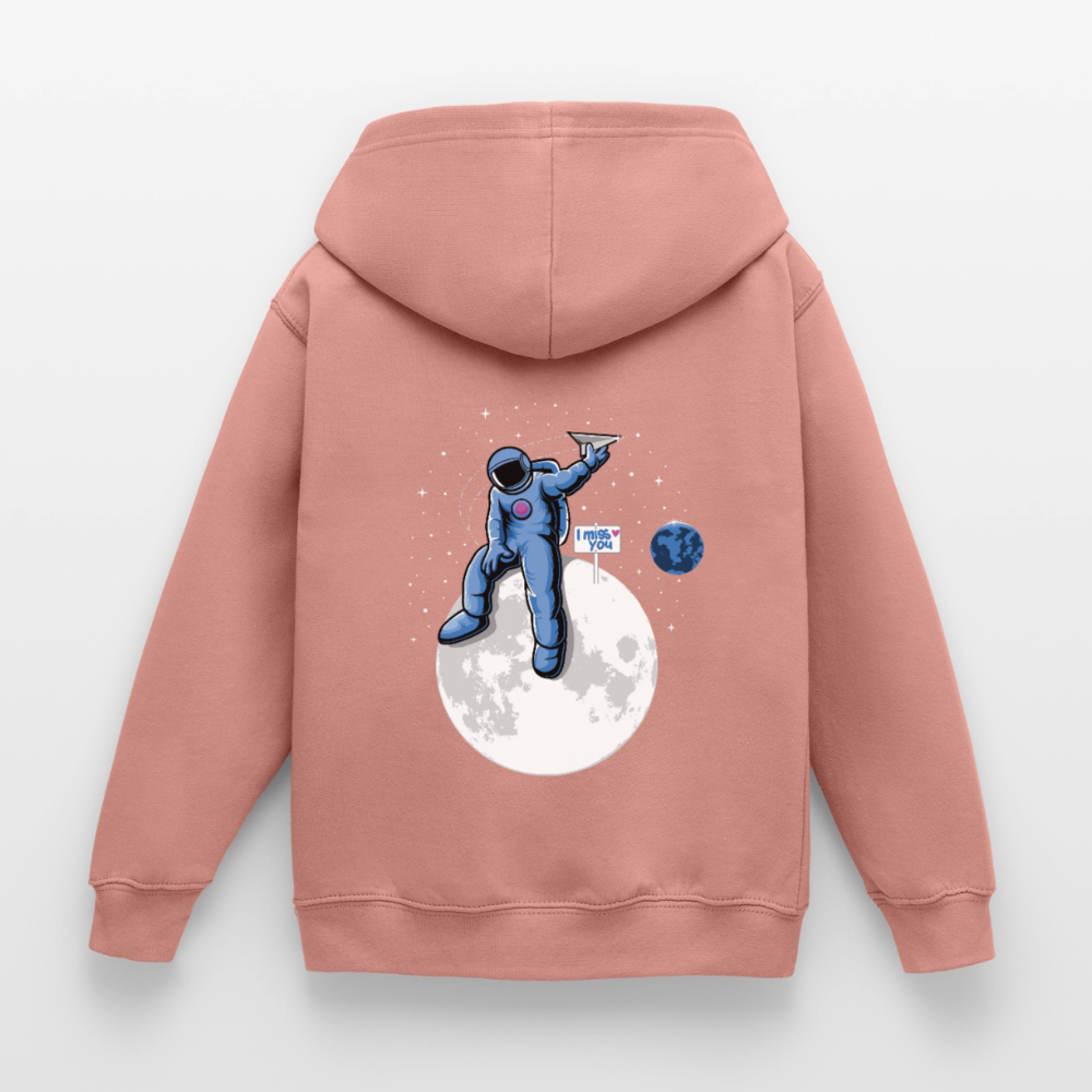 DVIZHWEAR Kids – Miss You From Space Hoodie - dusky rose