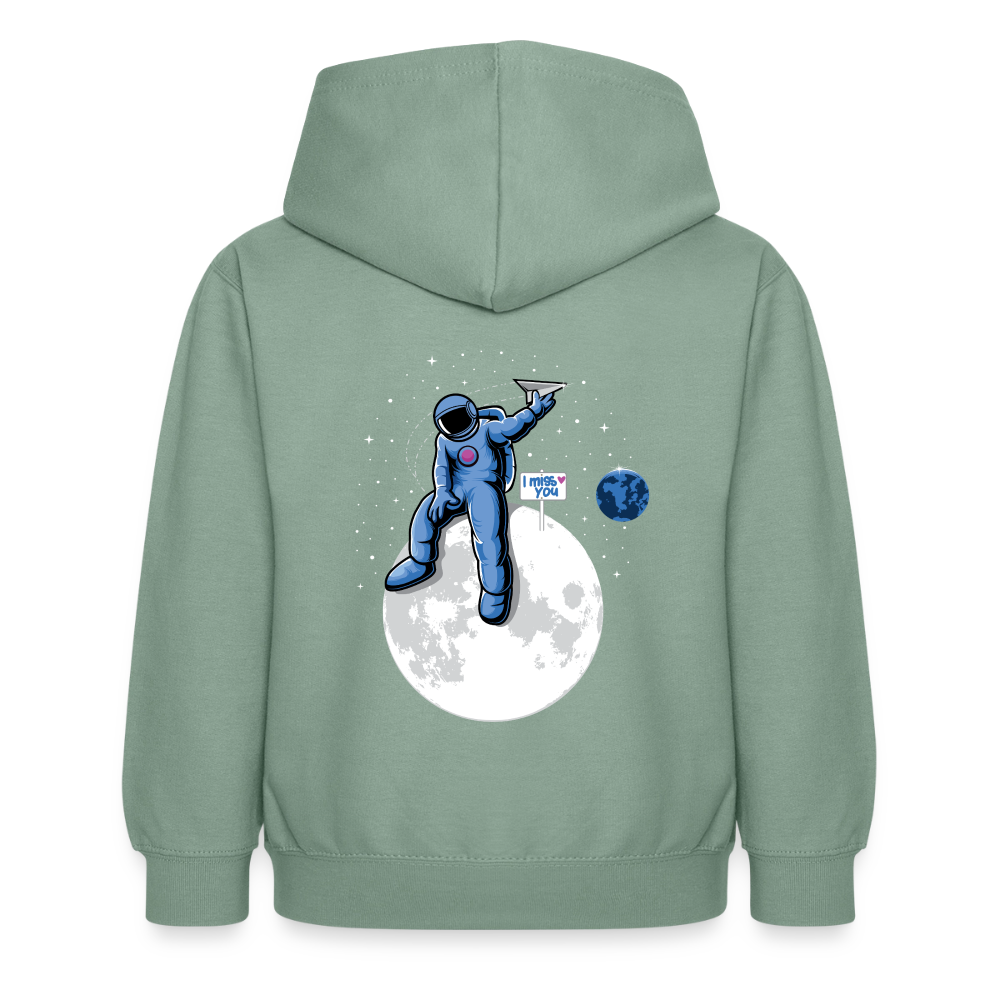 DVIZHWEAR Kids – Miss You From Space Hoodie - steel green