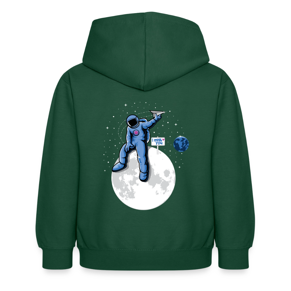 DVIZHWEAR Kids – Miss You From Space Hoodie - bottle green