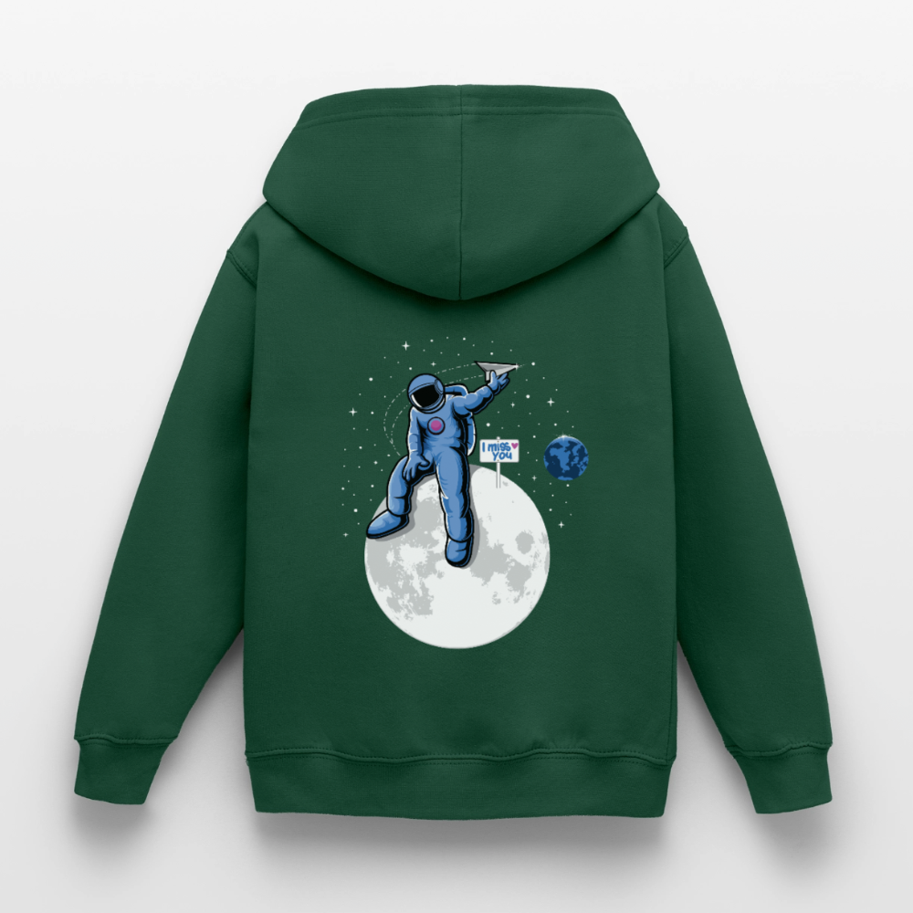 DVIZHWEAR Kids – Miss You From Space Hoodie - bottle green