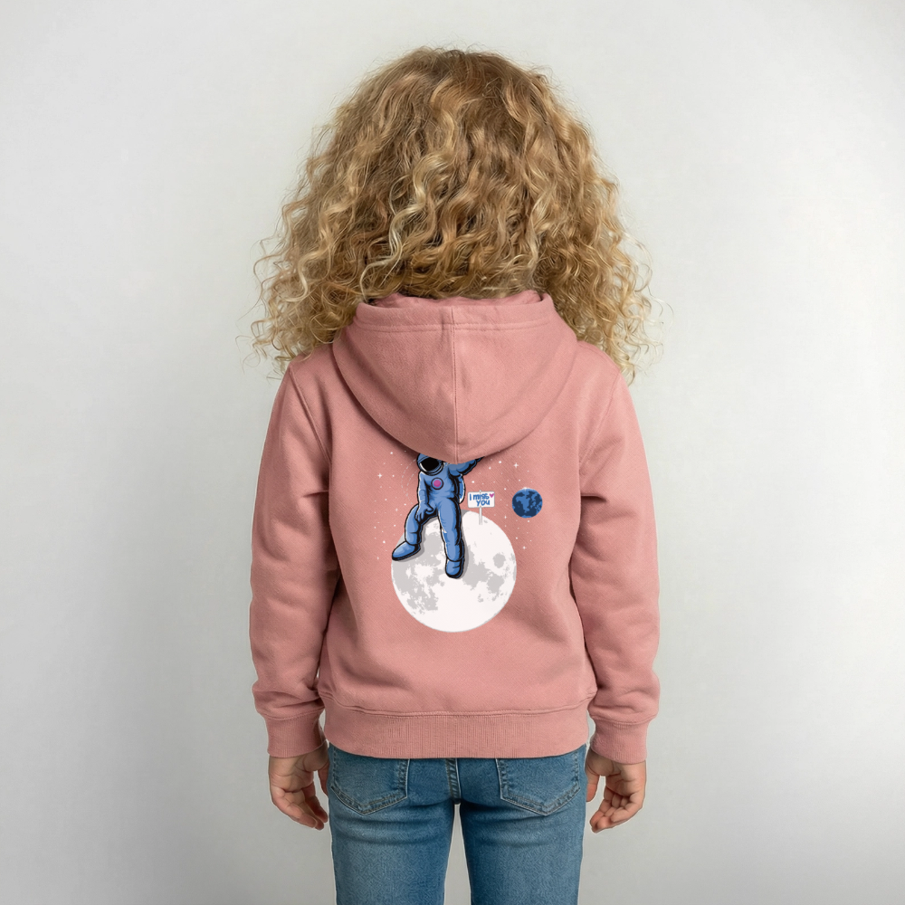 DVIZHWEAR Kids – Miss You From Space Hoodie - dusky rose